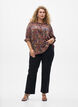 Blouse en viscose &agrave; imprim&eacute; paisley et manches coudes, Bleu, Model image number 1