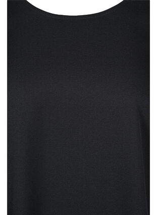 Robe à manches courtes avec détails transparents, Black, Packshot image number 2