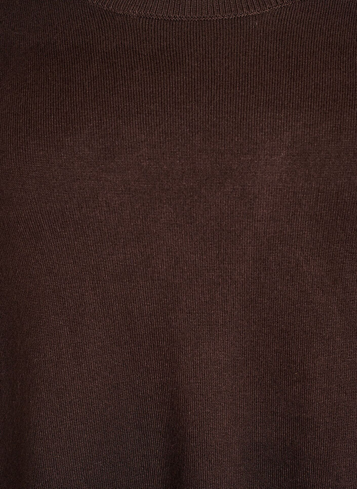 Gebreide blouse met knoopsluiting aan de zijkant, Bruin, Packshot image number 2