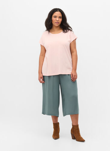 Pantalon-culotte ample en viscose, Balsam Green, Model image number 0