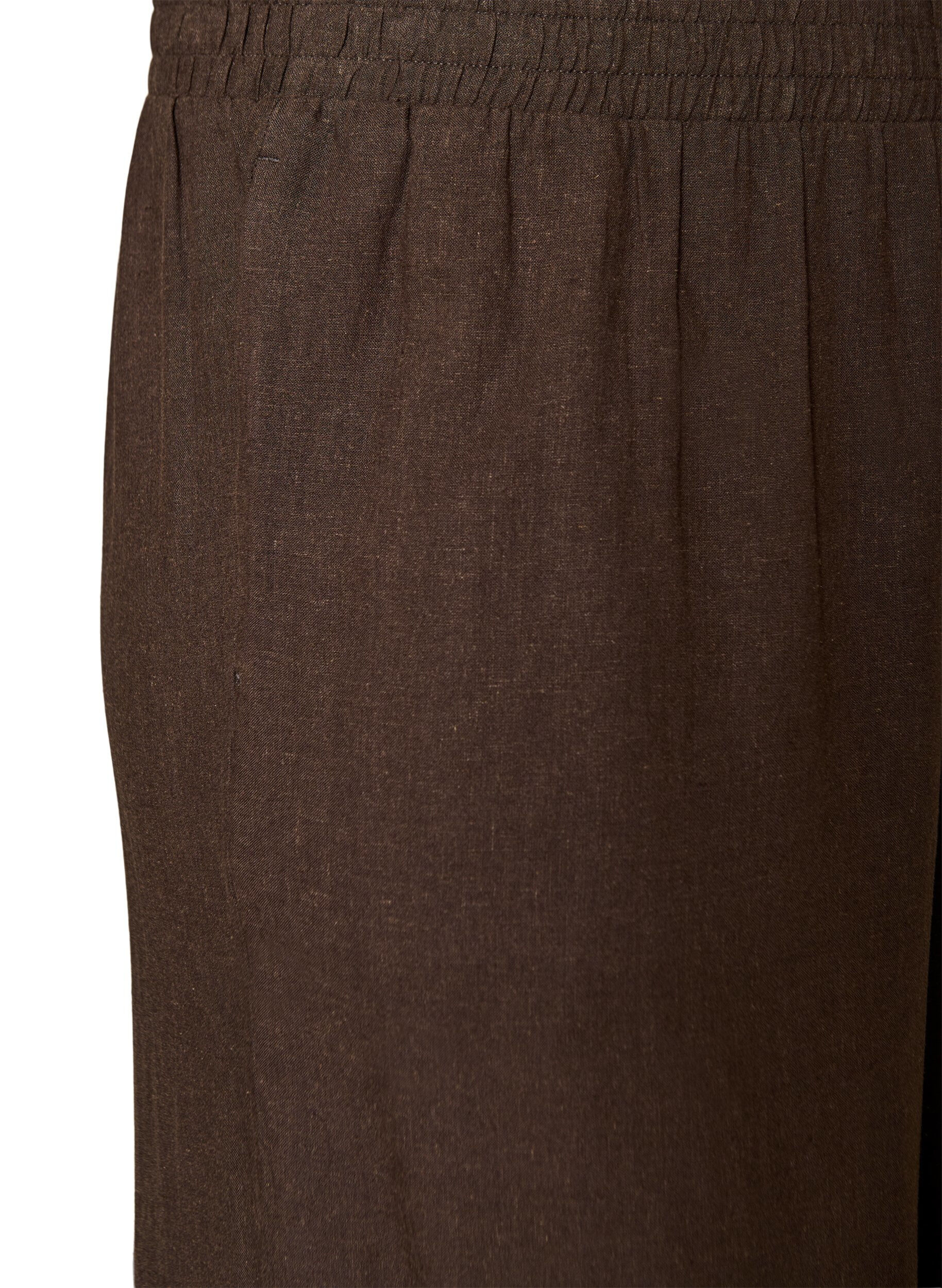 ZizziPantalon large en lin et viscose, Marron, Packshot image number 2