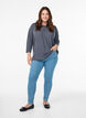 Blouse en jersey avec manches 3/4, Gris anthracite, Model image number 1