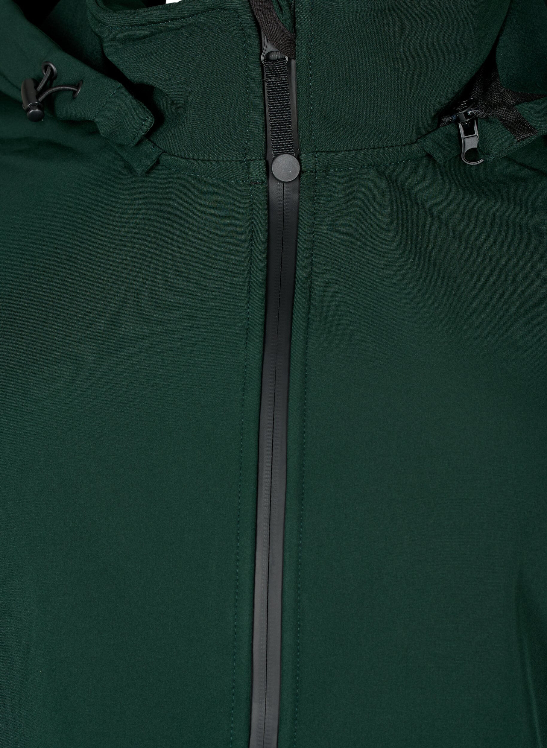 ZizziKorte softshell jas met afneembare capuchon, Groen, Packshot image number 2