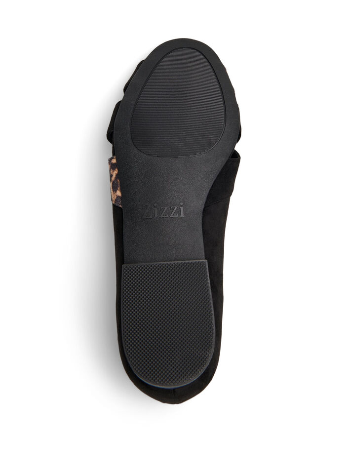 Wide fit - Puntige ballerina flats, Zwart, Packshot image number 4