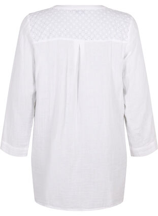 Tunique en coton avec broderie anglaise, Bright White, Packshot image number 1