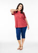 Basic katoenen T-shirt met ronde hals, Rood, Model image number 1