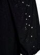 Blouse &agrave; manches courtes bouffantes et motif ajour&eacute;, Noir, Packshot image number 3