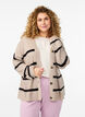 FLASH - Cardigan met strepen en knopen in breisel, Beige, Model image number 0