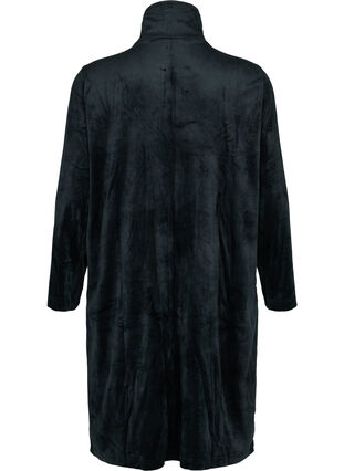 Robe de chambre en velours avec fermeture éclair, Black, Packshot image number 1