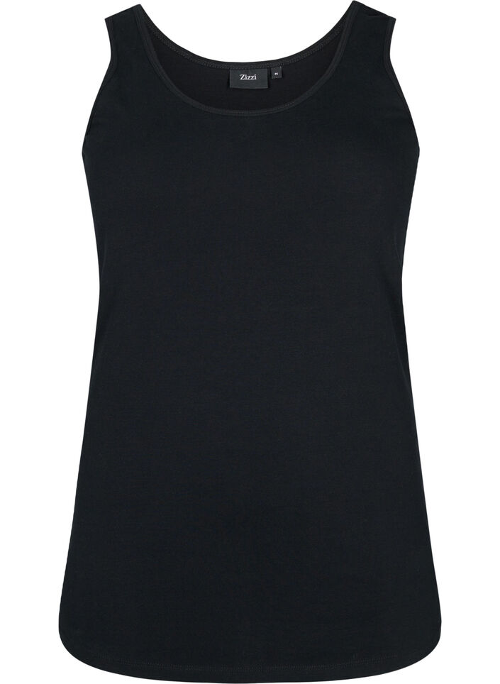Haut basique en coton, Noir, Packshot image number 0