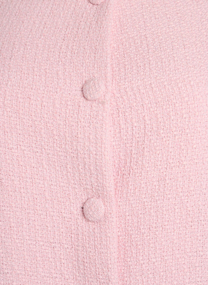 Boucl&eacute; jasje met ruchesdetails, Roze, Packshot image number 2