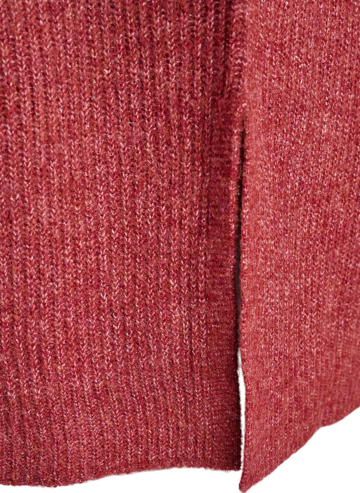 Gebreide jurk met col, Rood, Packshot image number 3