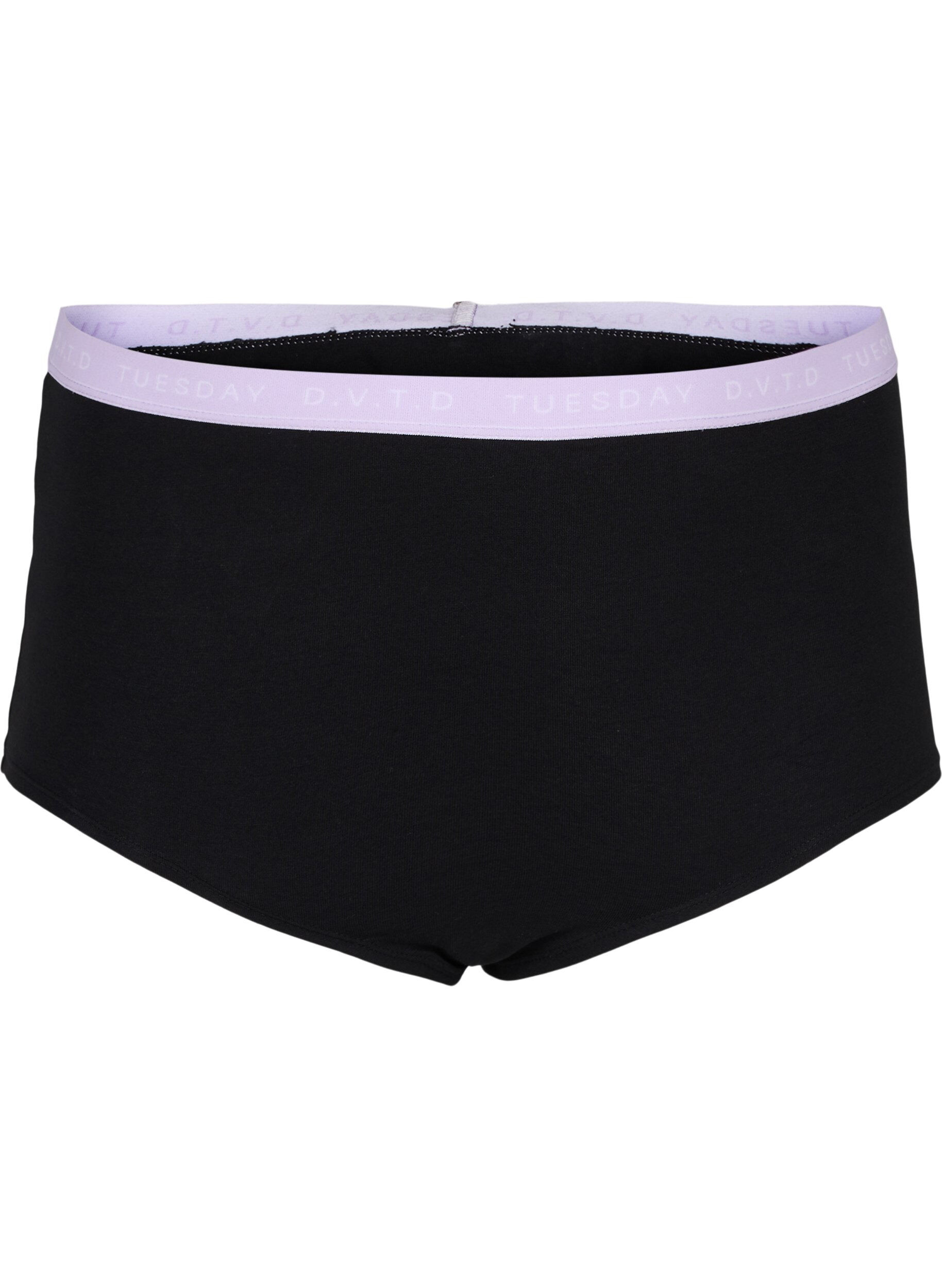 Zizzi Pack de 7 hipsters de Cotton avec inscription des jours de la semaine, Multi Pastel Pack, Packshot image number 3