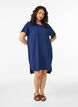 Robe courte avec texture froiss&eacute;e et manches courtes, Bleu, Model image number 1