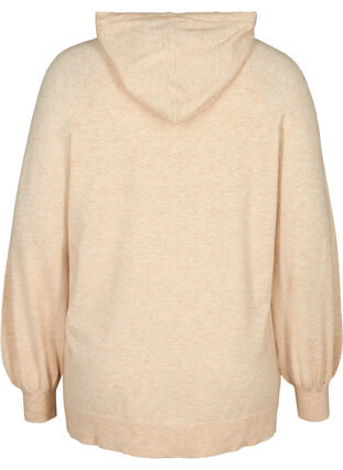Pull à capuche en tricot chiné avec poche, Pumice Stone Mel., Packshot image number 1