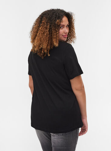 T-shirt en coton à manches courtes avec imprimé, Black/Magnificent, Model image number 1