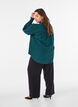Blouse avec col &agrave; volants et fronces, Vert fonc&eacute;, Model image number 2