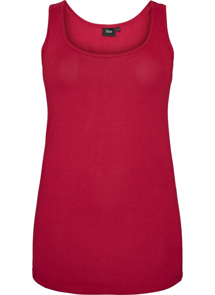 Effen basic top in katoen, Rood, Packshot image number 0