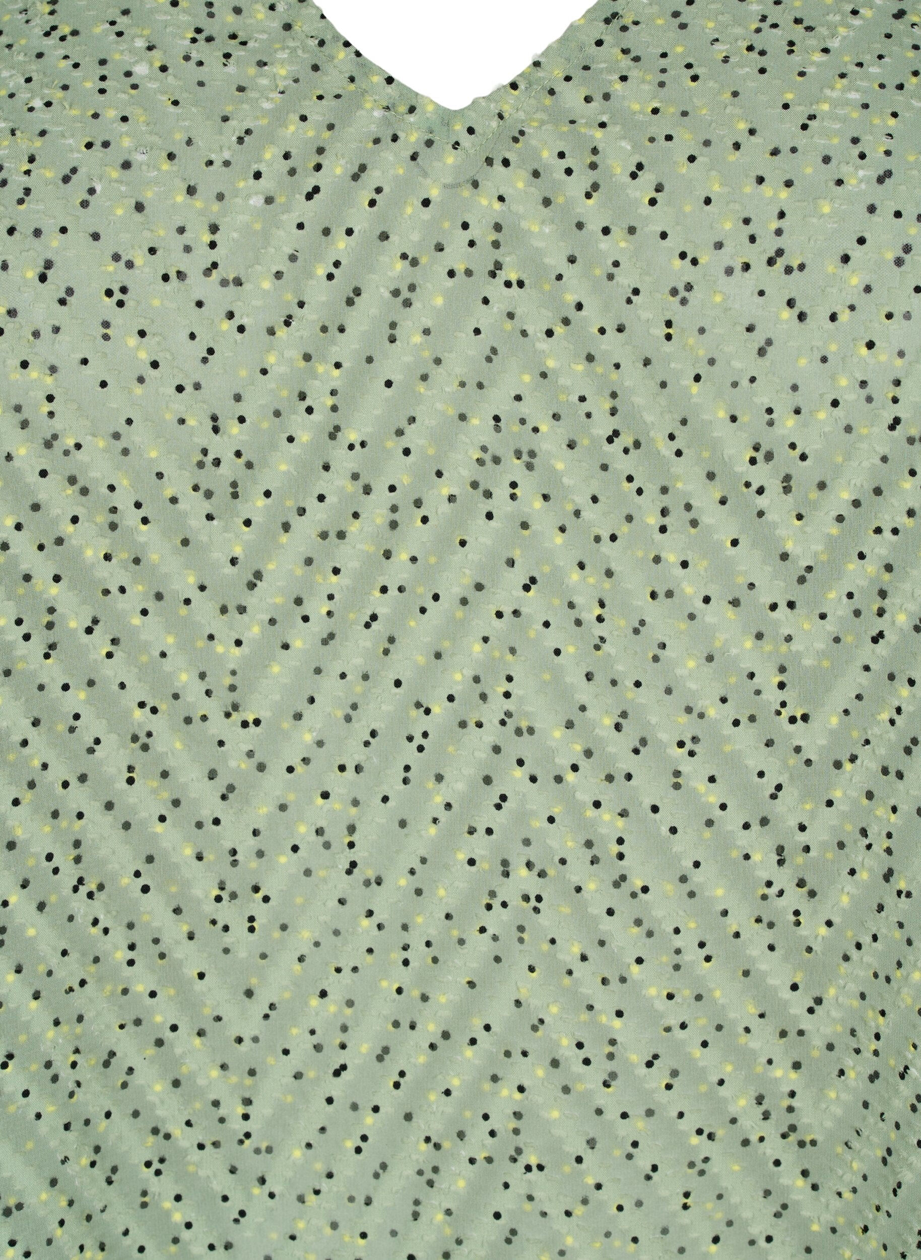 ZizziGestippelde blouse met 1/2 mouwen, Seagrass Dot, Packshot image number 2