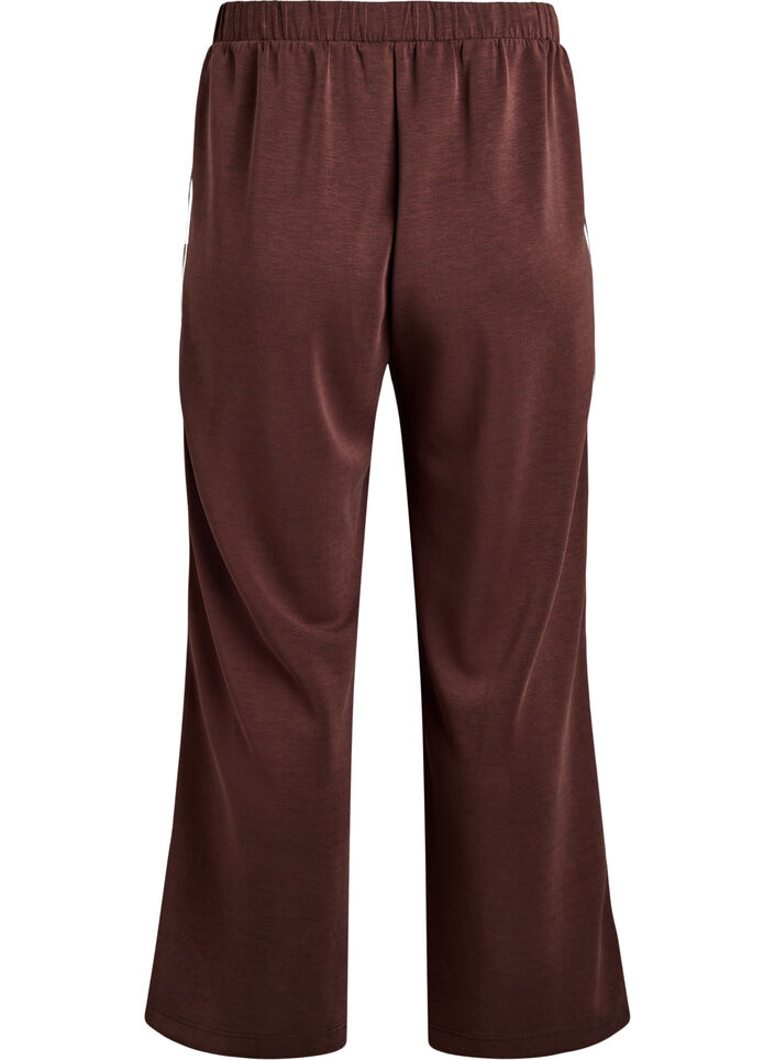 Pantalon de training ample taille haute &agrave; rayures, Marron, Packshot image number 1
