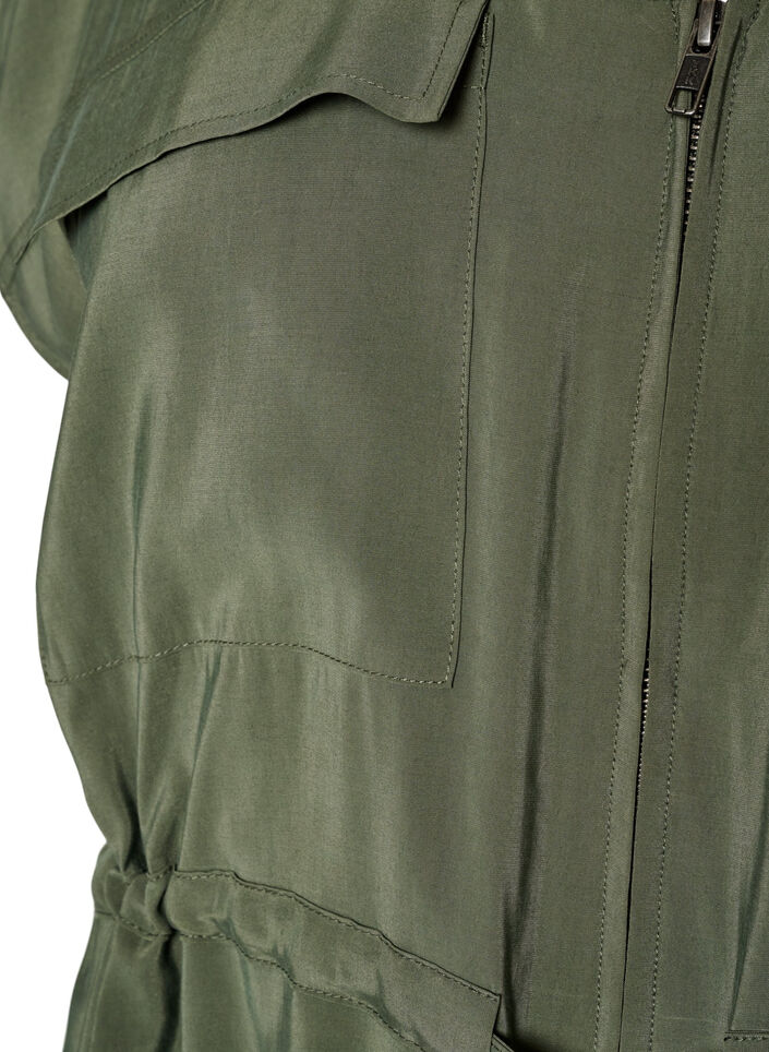 Gilet en modal avec fermeture &eacute;clair et ceinture &agrave; nouer, Vert, Packshot image number 2
