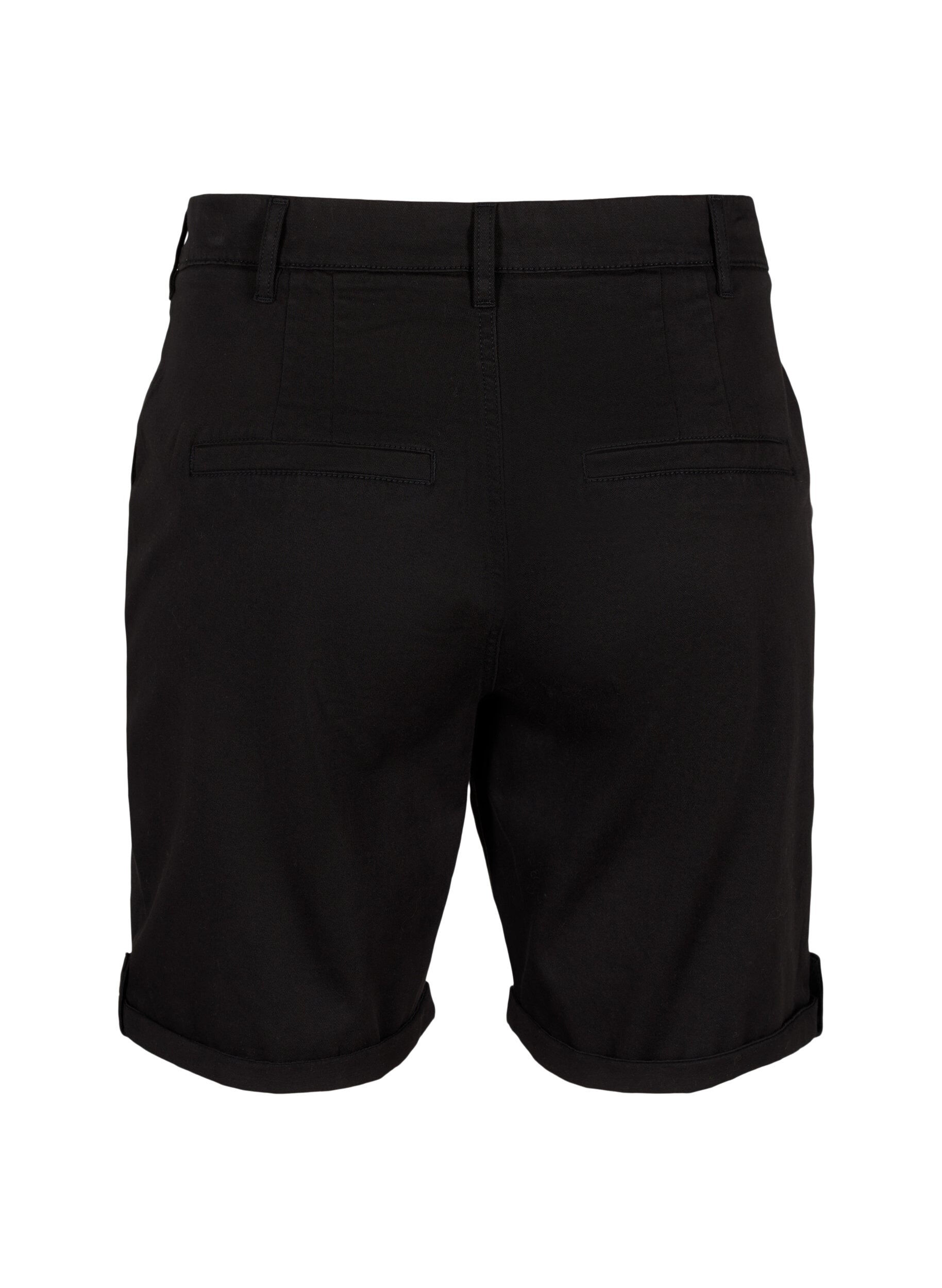 ZizziKorte chino broek met zakken, Black, Packshot image number 1