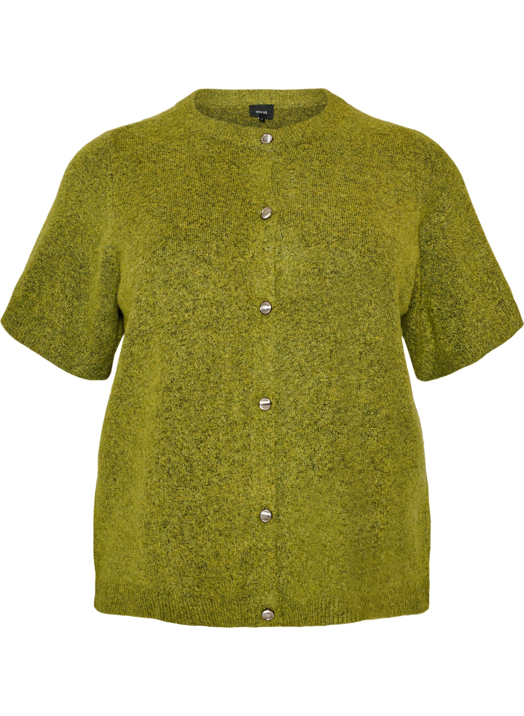 ZizziGebreid vest met korte mouwen, Groen, Packshot image number 0