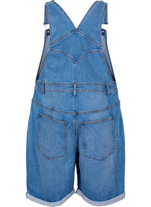 Salopettes shorts en jean, Light blue denim, Packshot image number 1