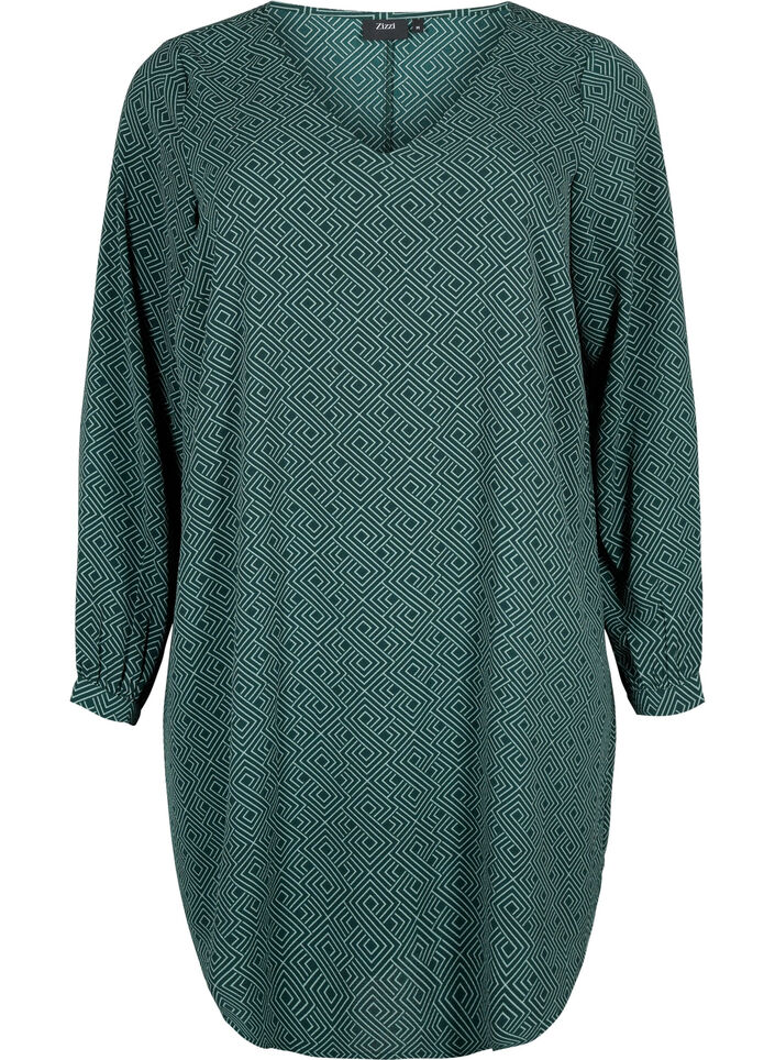 Robe à col en V avec imprimé, Scarab Graphic AOP, Packshot image number 0