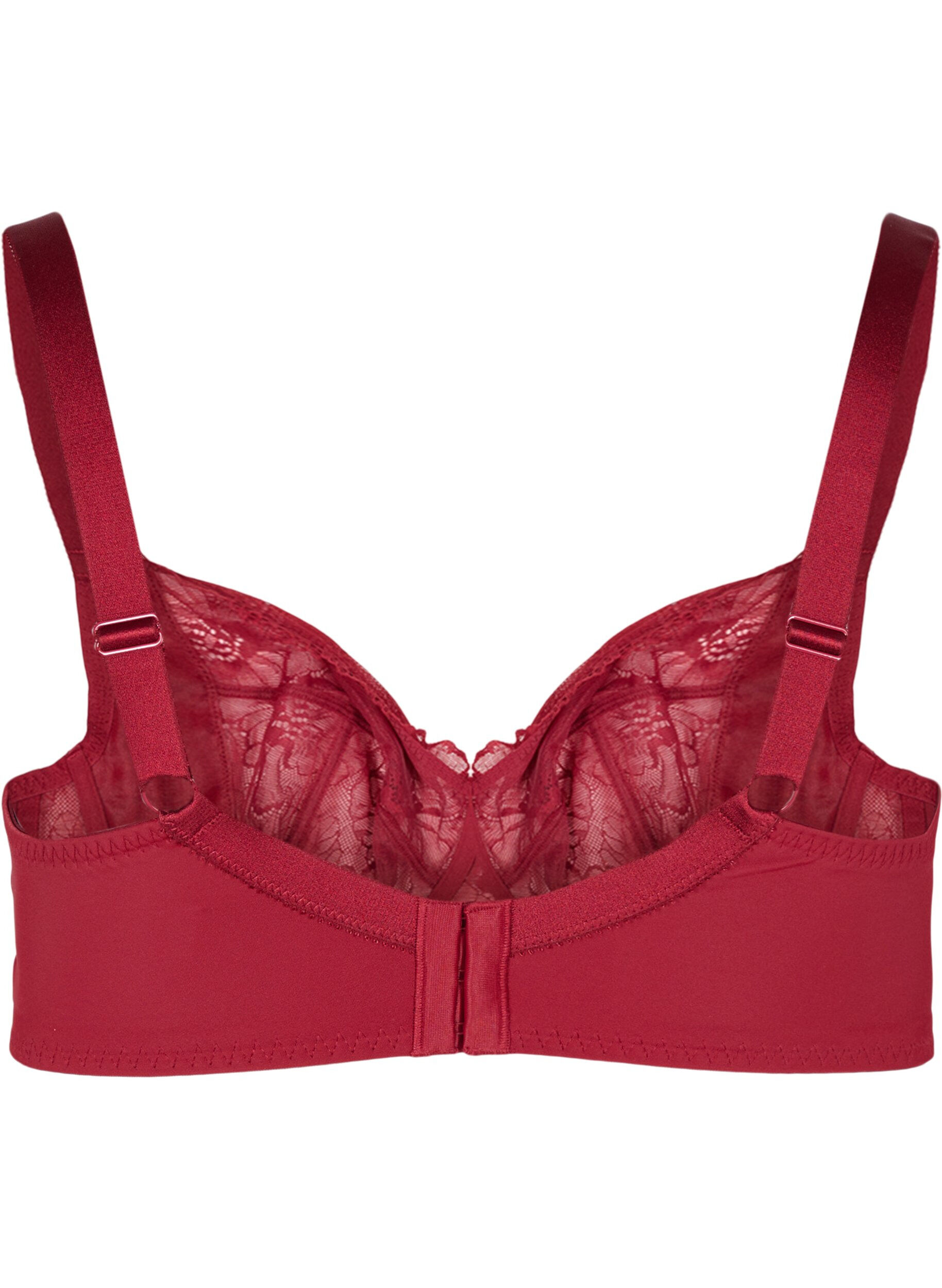 Zizzi Soutien-gorge en dentelle avec armatures, Rhubarb, Packshot image number 1