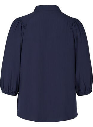 Viscose blouse met 3/4 pofmouwen, Navy Blazer, Packshot image number 1