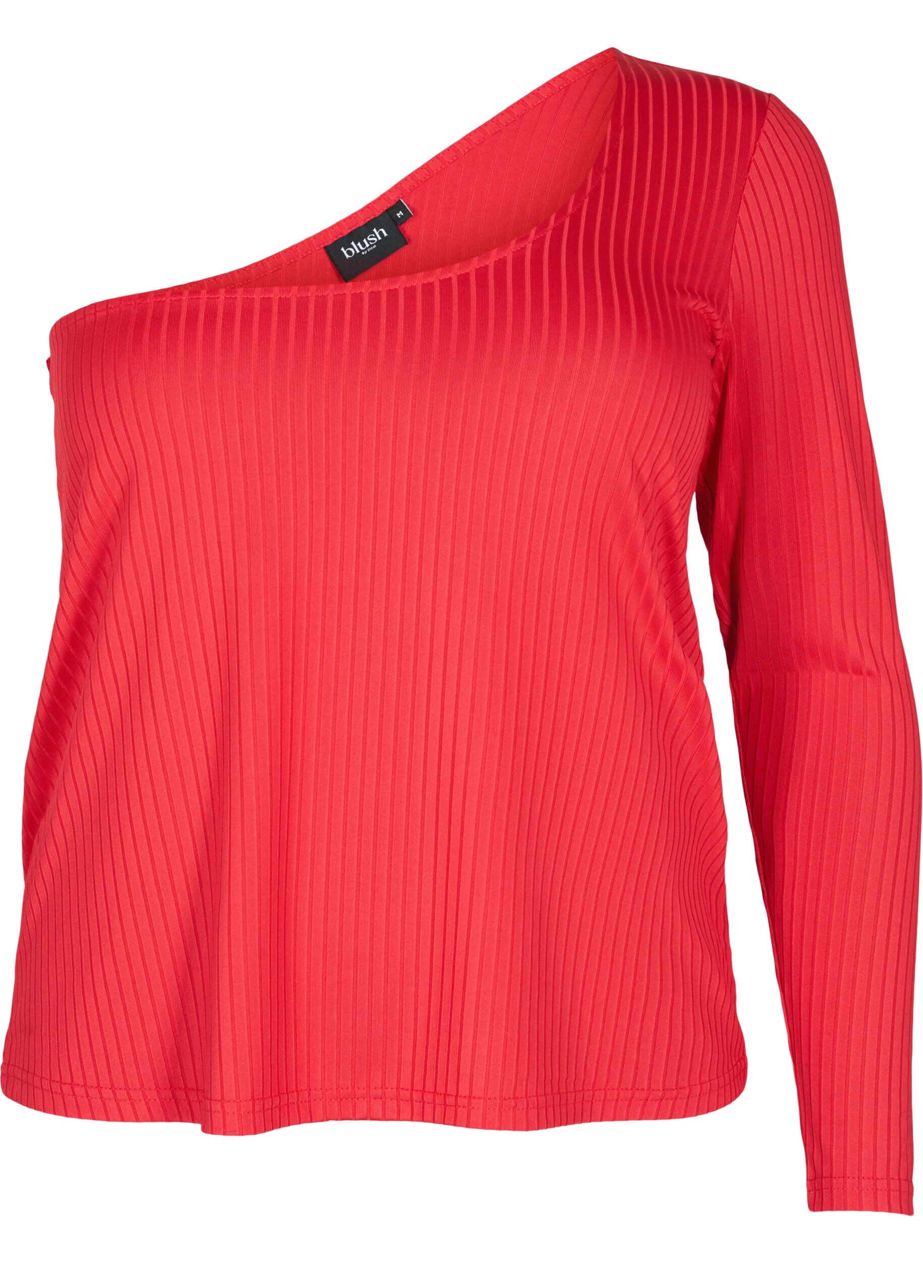 ZizziEen-schouder blouse, Tango Red, Packshot image number 0