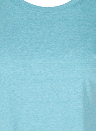 T-shirt chiné en coton, River Blue Melange, Packshot image number 2