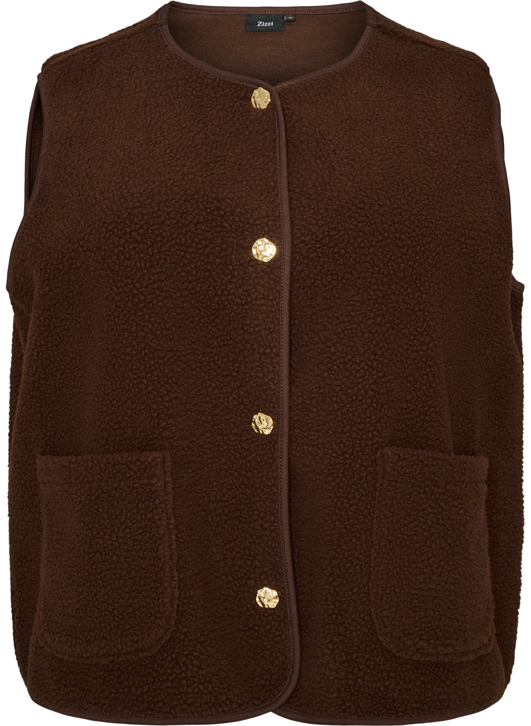Gilet teddy avec boutons et poches