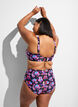 Hoge taille bikinibroekjes met patroon, Paars, Model image number 1