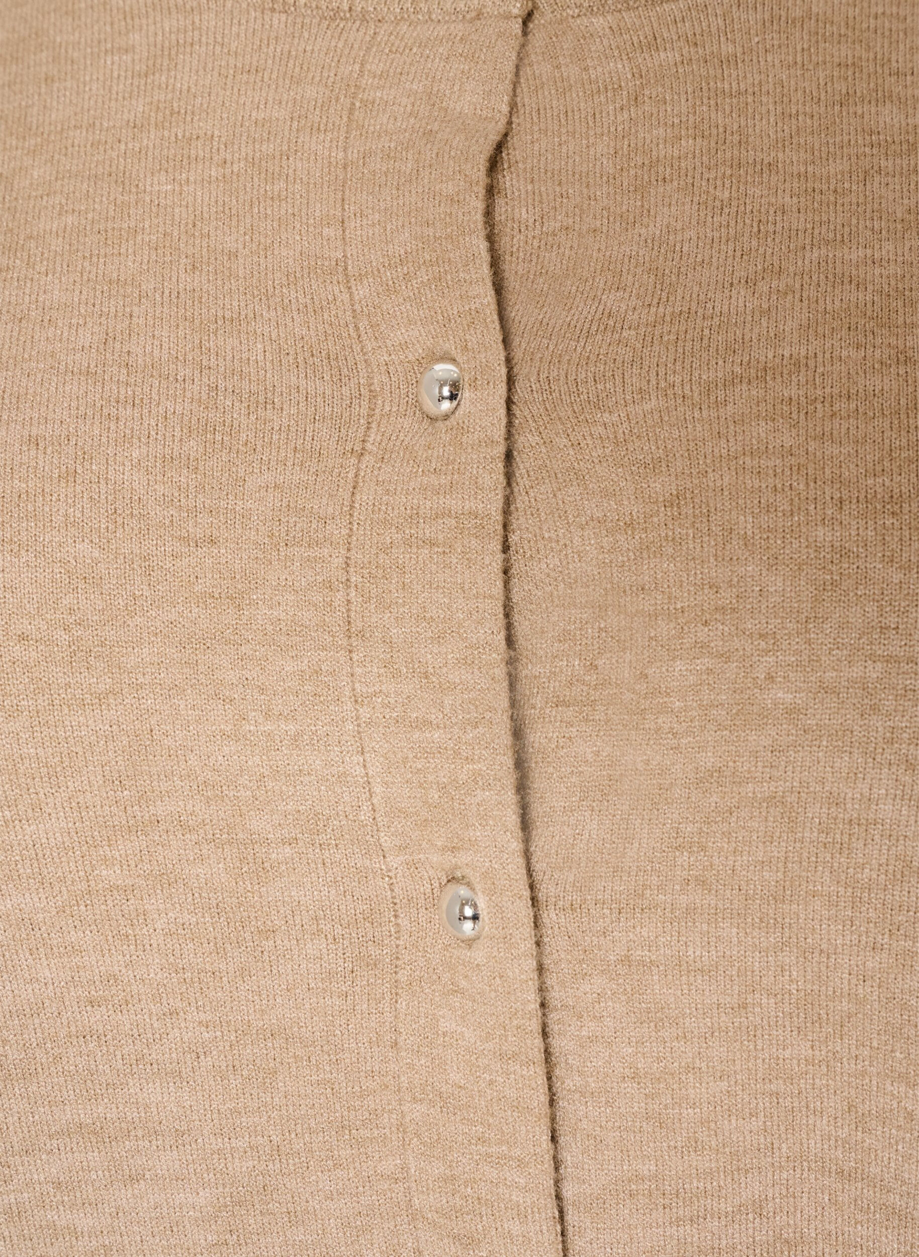 ZizziCardigan met ronde knopen, Beige, Packshot image number 2