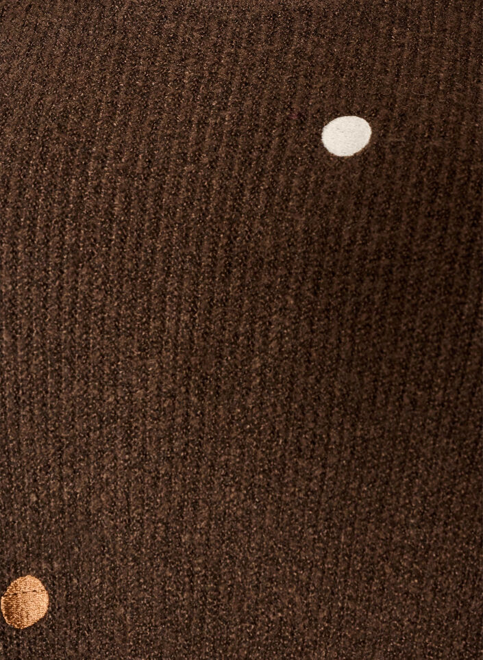 Blouse en maille avec de petits motifs brod&eacute;s, Marron, Packshot image number 2