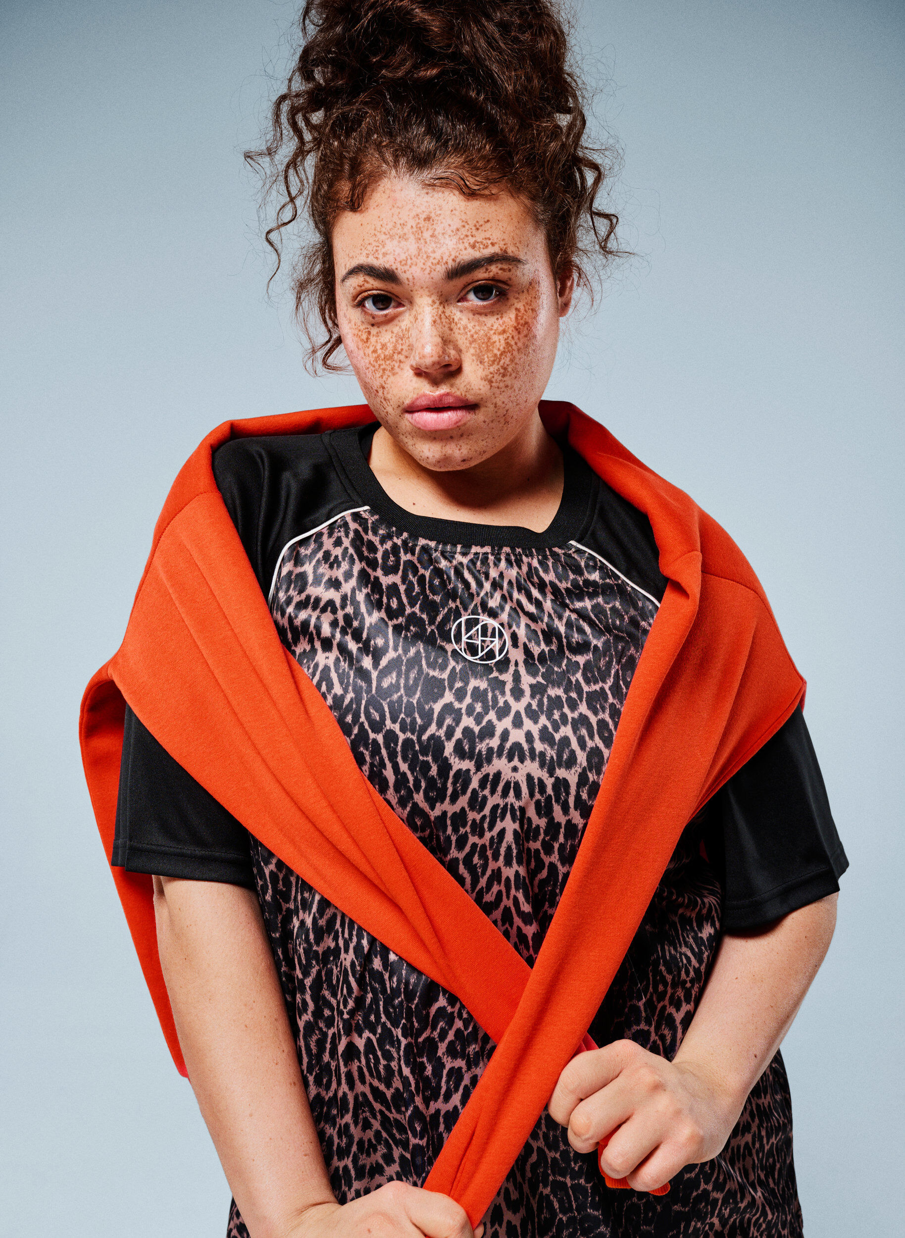 ZizziWorkout T-shirt met raglanmouwen en luipaardprint, Bruin, Image image number 0