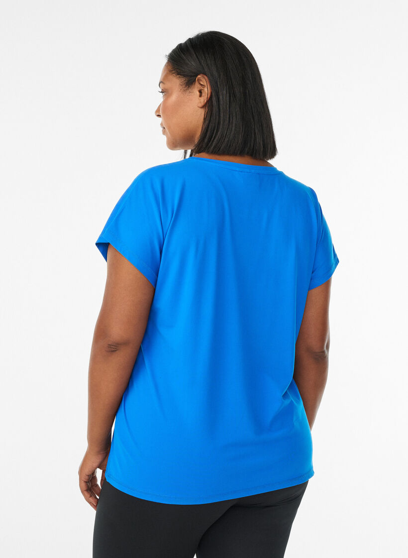 Effen gekleurd trainingsshirt, Blauw, Model image number 2