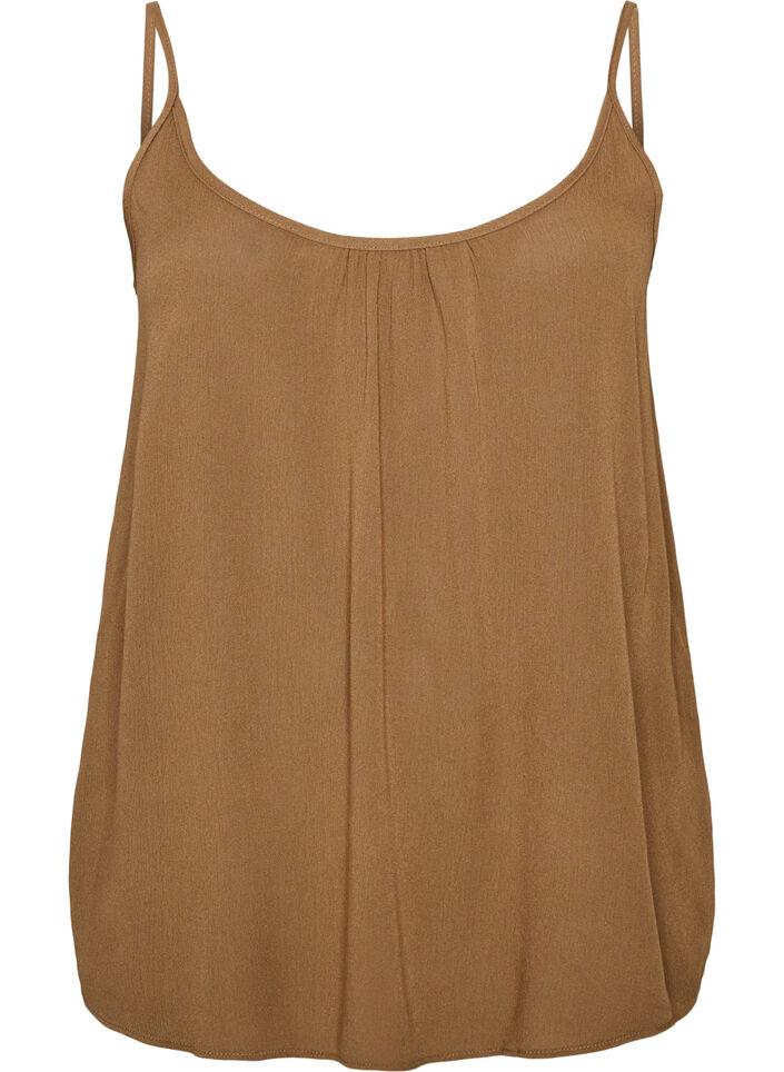 Strap top in viscose, Bruin, Packshot image number 0