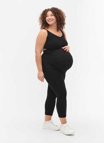 Zwangerschapsleggings met 3/4 lengte, Black, Model image number 0