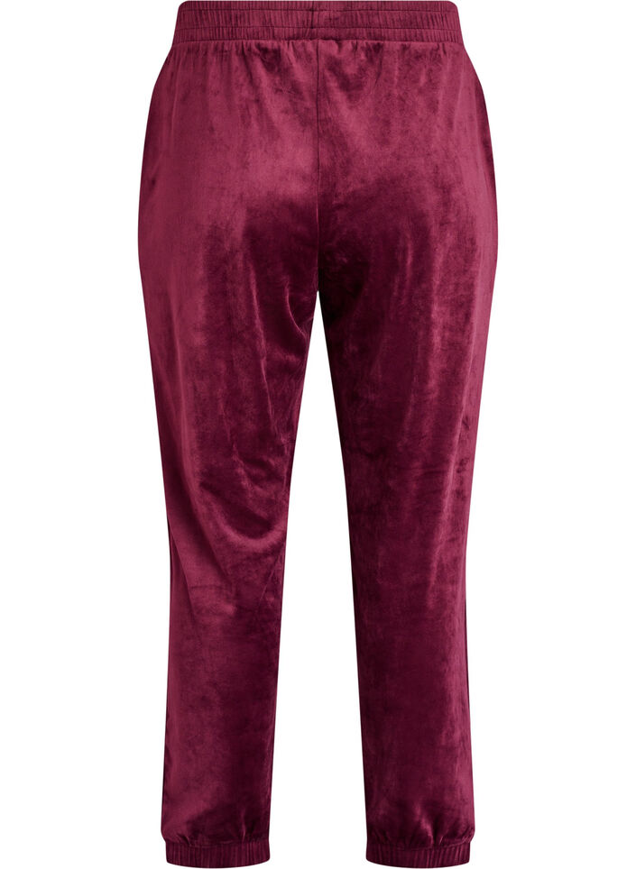 Losvallende fluwelen broek, Donker Bordeaux, Packshot image number 1