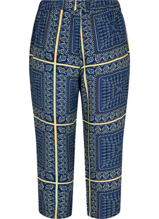 Pantalon ample en viscose imprimé, Blue Patch AOP, Packshot image number 1