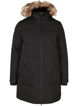 Veste d'hiver avec fermeture éclair et poches, Black, Packshot image number 0