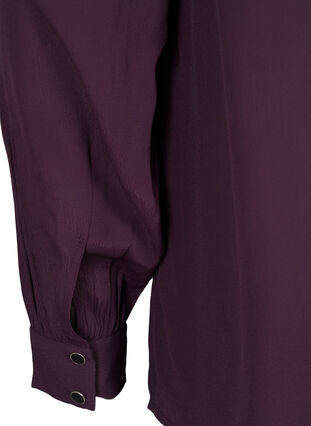 Viscose blouse met knoopsluiting en lintdetails, Plum Perfect, Packshot image number 3