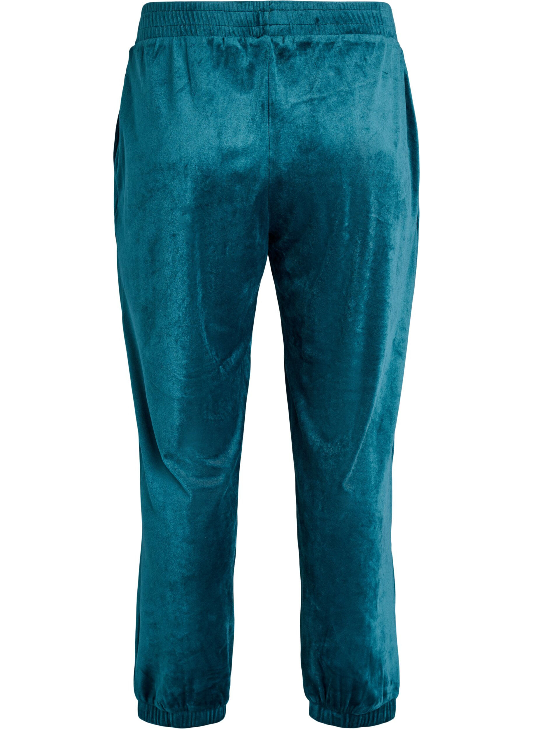 Zizzi Pantalon ample en velours, Vert, Packshot image number 1