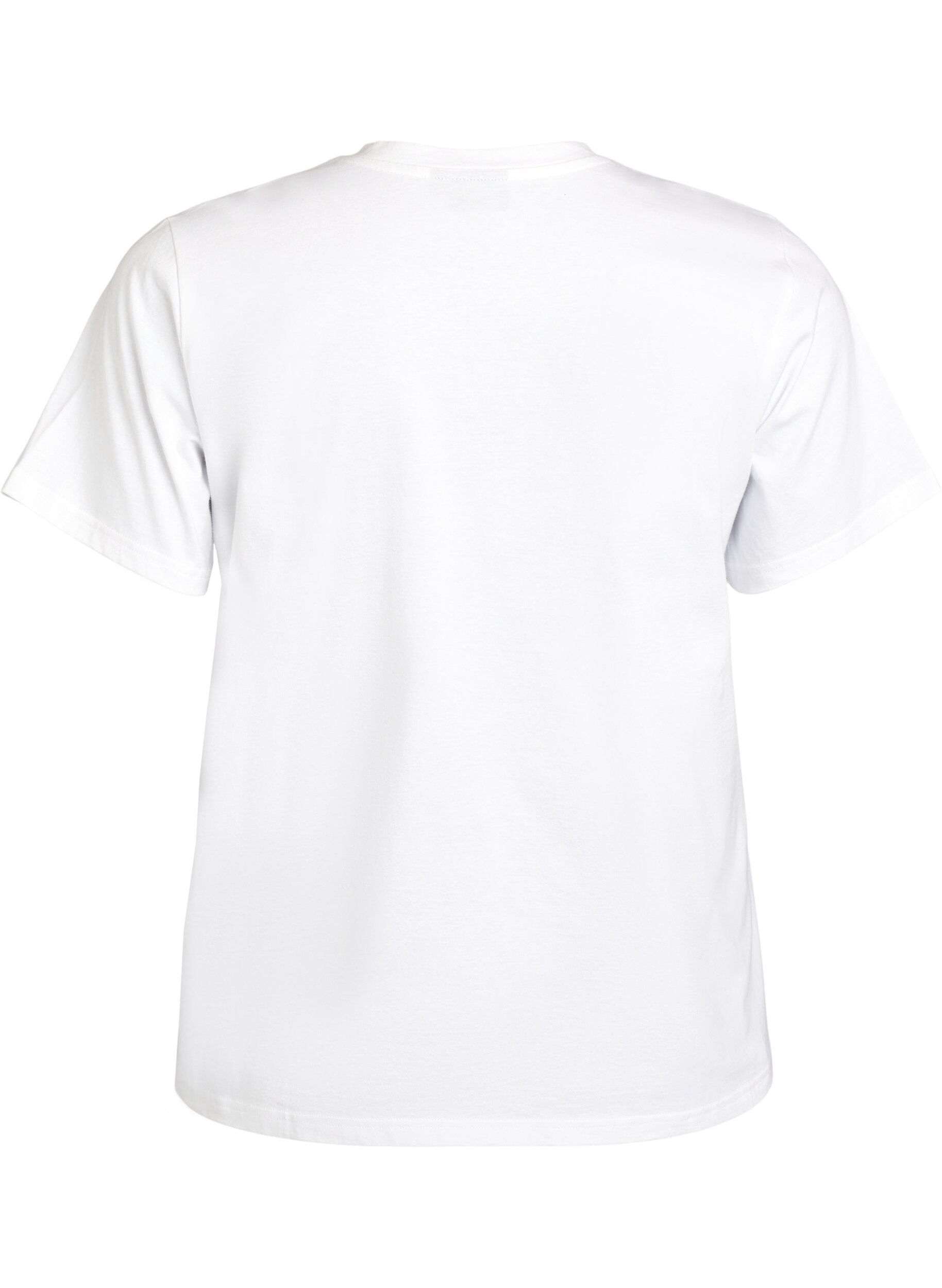 Zizzi T-shirt avec fleurs en sequins, Blanc, Packshot image number 1