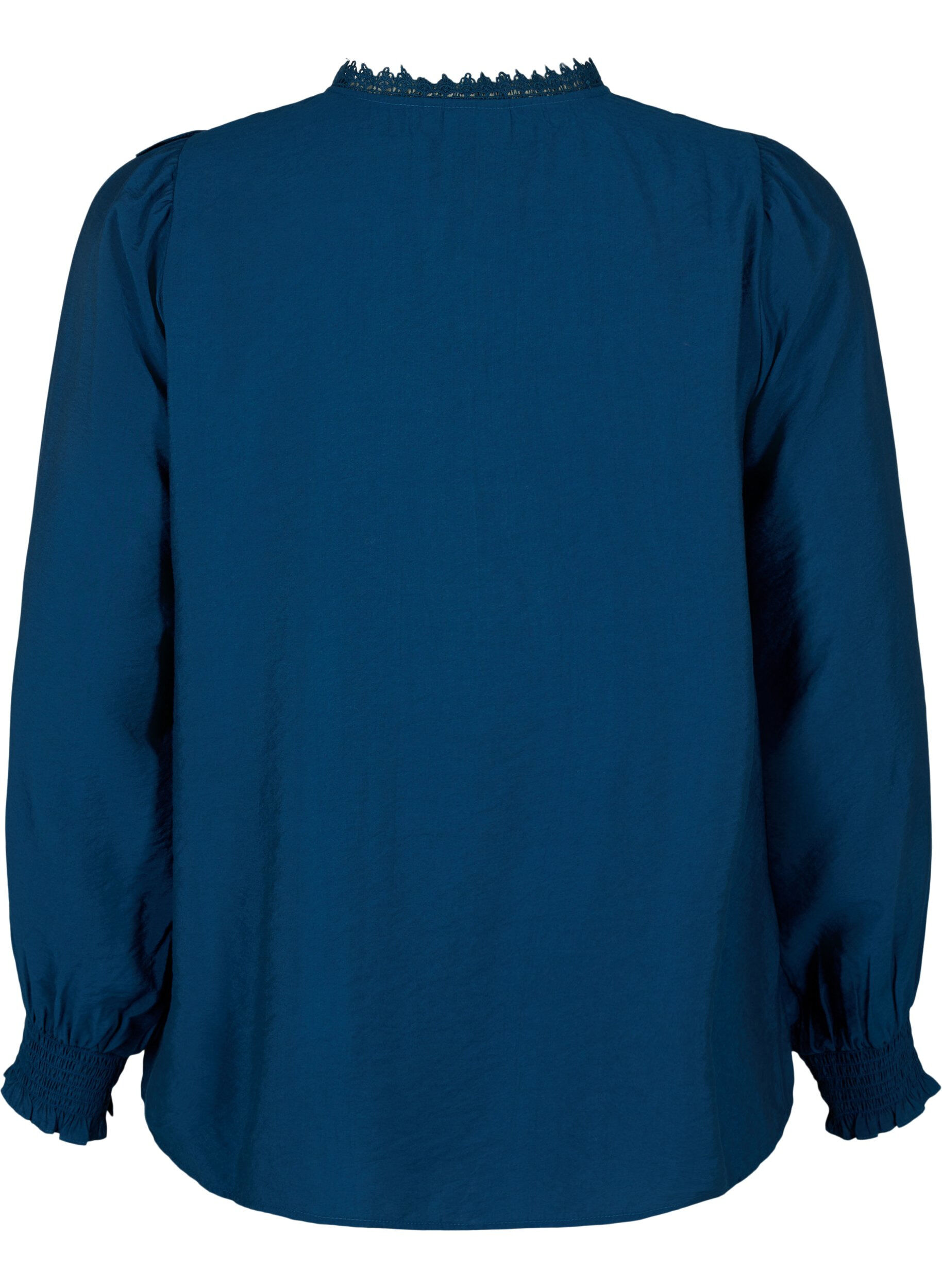 ZizziViscose blouse met ruches en borduursel, Titan, Packshot image number 1