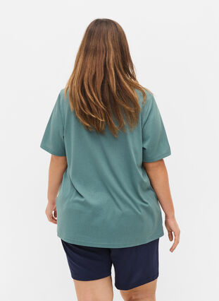 T-shirt à manches courtes en qualité côtelée, Goblin Blue, Model image number 1