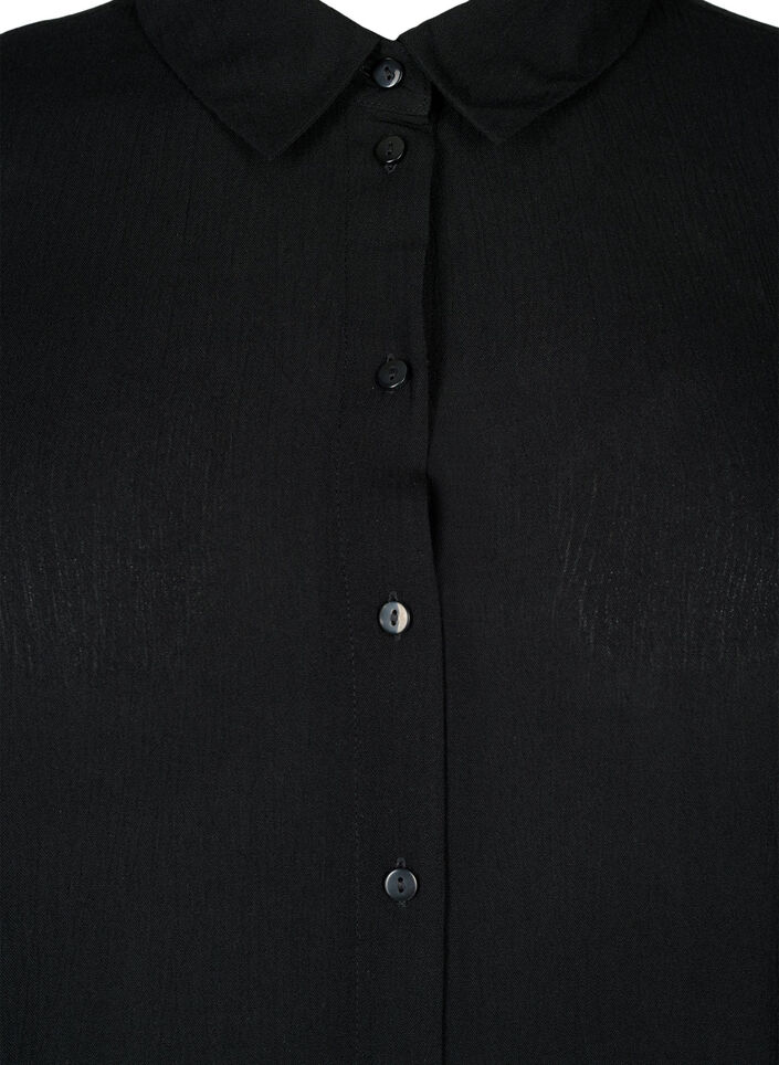 Chemise à manches longues en viscose, Noir, Packshot image number 2